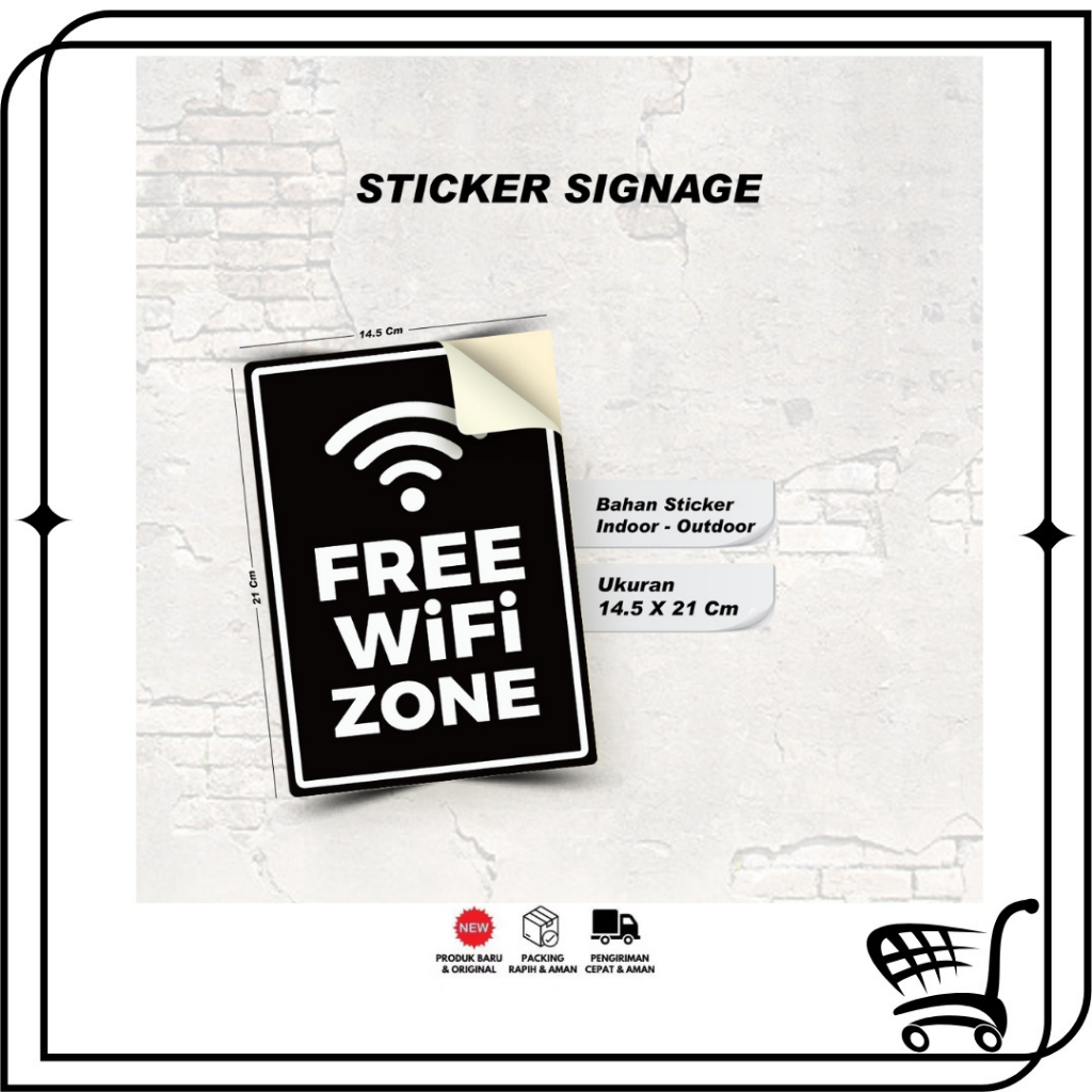 

Toko99 - STIKER FREE WIFI ZONE/ MURAH BAHAN VINLY / STIKER UKURAN 14.5 X 21 / STIKER SIGNAGE CCTV 24 JAM / INDOOR - OUTDOOR,,,