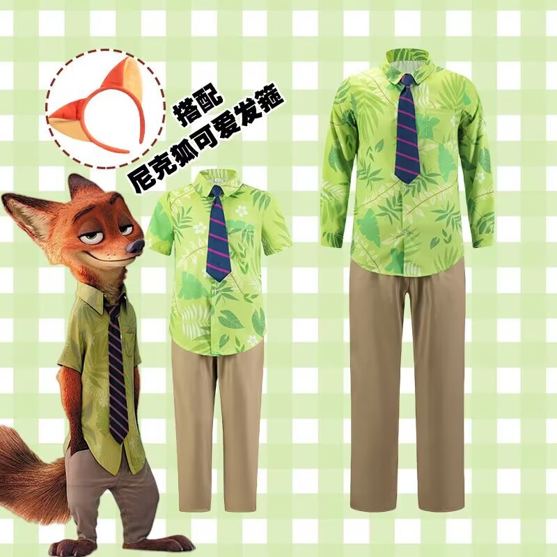 Nick Wilde Cosplay Nick Wilde Costume Children Adult Fox Nick Shirt Cosplay Zootopia