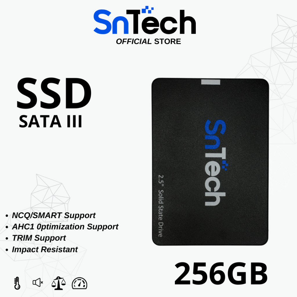 SnTech SSD SATA 256GB SATA III 2.5" 6GB/S SSD SATA 3 SSD SATA SnTech Laptop PC Komputer Solid State 