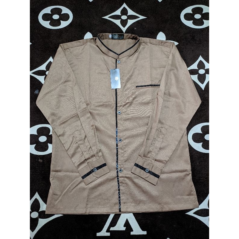 Kemeja Pria Abu-abu Lengan Panjang kemeja koko pria