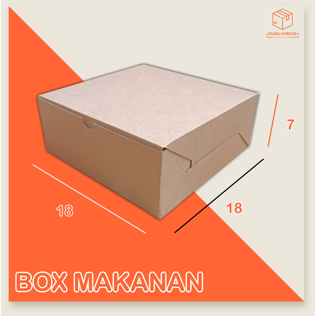 

KARDUS BOX UKURAN 18x18x7 cm Polos DUS NASI KOTAK | DUS HAMPERS | DUS KUE | DUS MAKANAN