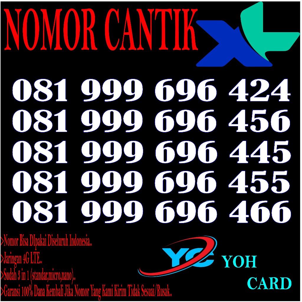 Nomor Cantik XL Kartu Perdana XL Perdana cantik xl