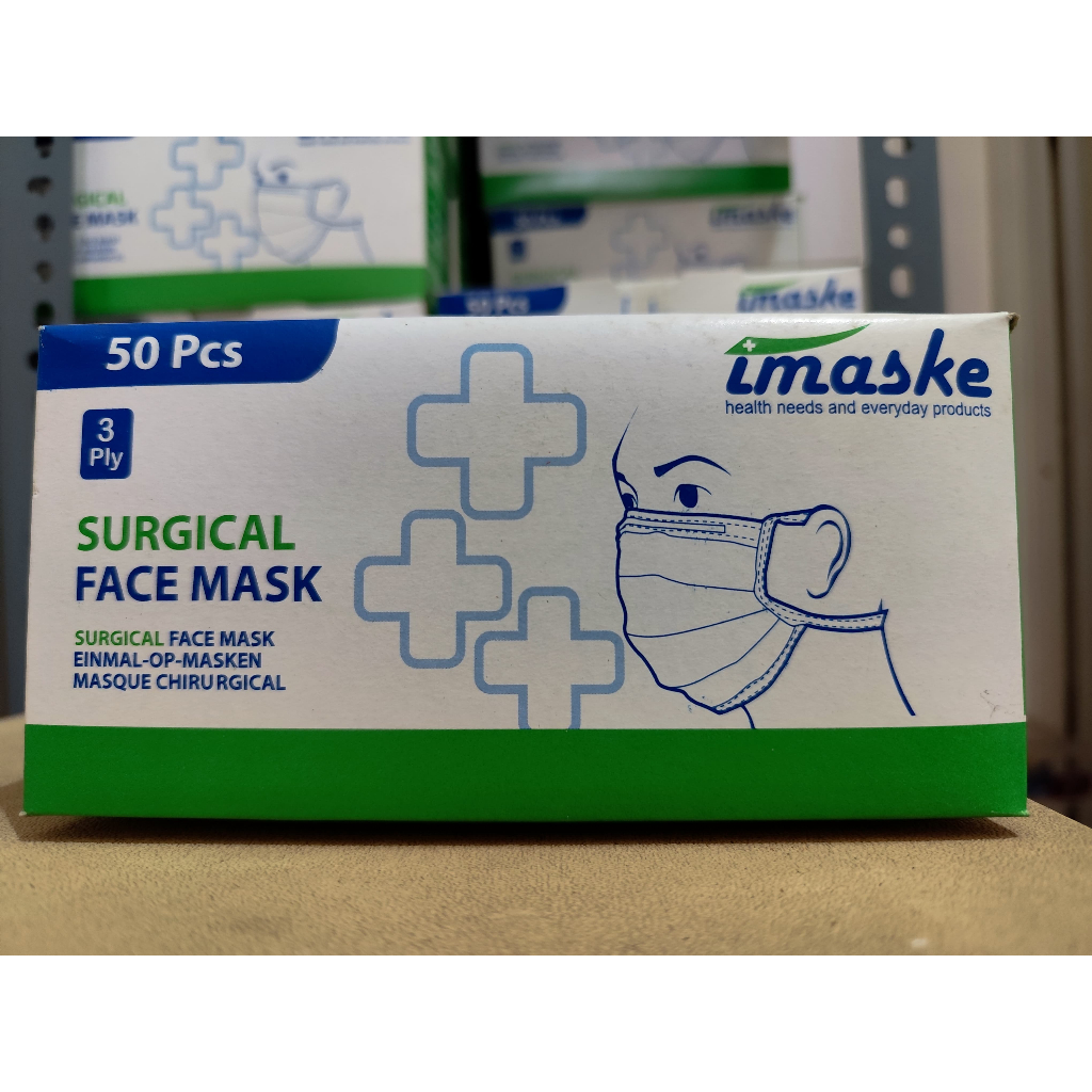 Imaske Surgical Face Mask 3 Ply Tie On 1 Box/ Masker Imaske Tie On