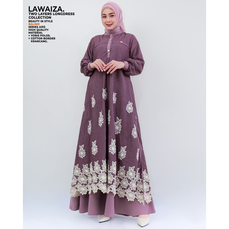 GAMIS BALIMO ORIGINAL // SERIES LAWAIZA DRES // BORDER BALIMO SERIES TERBARU