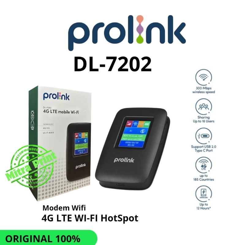 Prolink DL7202 Portable 4G LTE WiFi Modem Hotspot