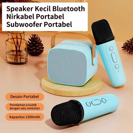 HOT DEALS [COD] SPEAKER BLUETOOTH KARAOKE 2 MICROPHONE SET SALON BLUETOOTH SPEAKER KARAOKE MINI
