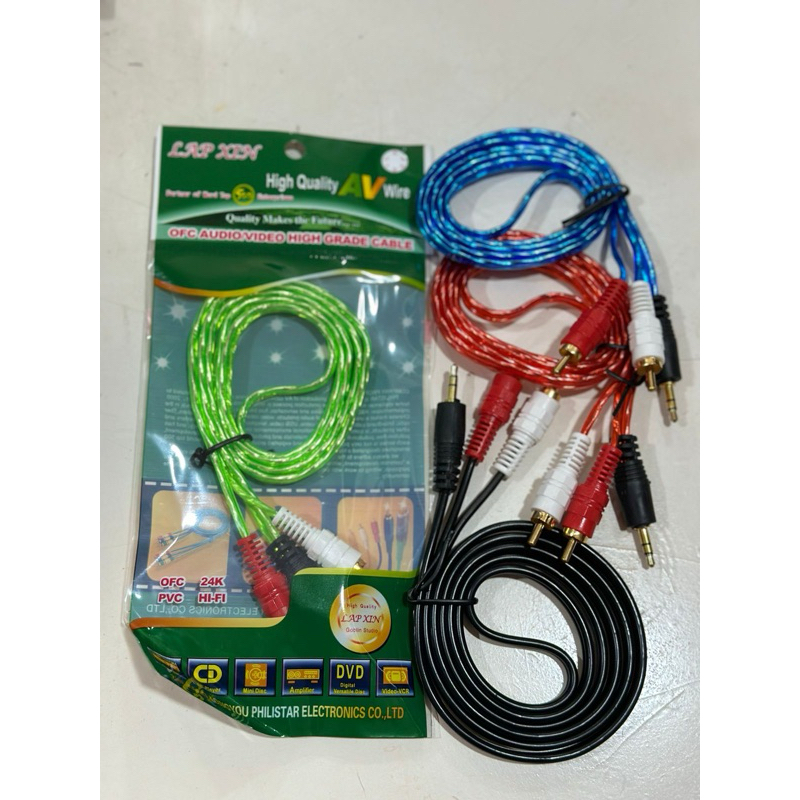 Kabel Audio / Kabel Aux 2 in 1 Panjang 1.2M