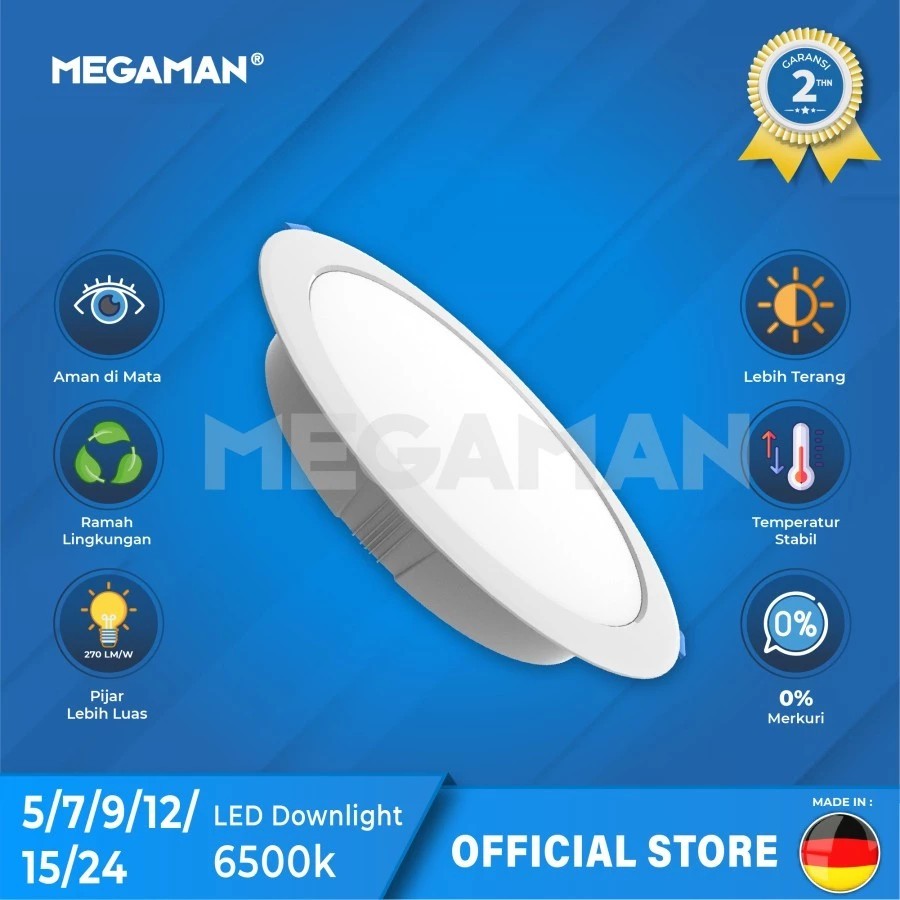 LAMPU LED MEGAMAN DOWNLIGHT 6500K