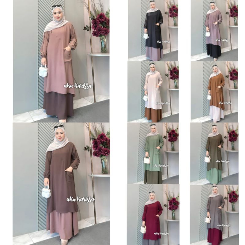 NAUFA ONESET AGNIA DRESS AKU KARISSA//GAMIS BURKAT TERLARIS //GAMIS KONDANGAN SANGAT CANTIK