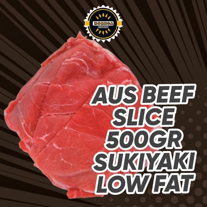 

AUS BEEF SLICE SUKIYAKI LOW FAT 500gr / AUSTRALIAN BEEF SLICE SHORT PLATE 500gr LOW FAT