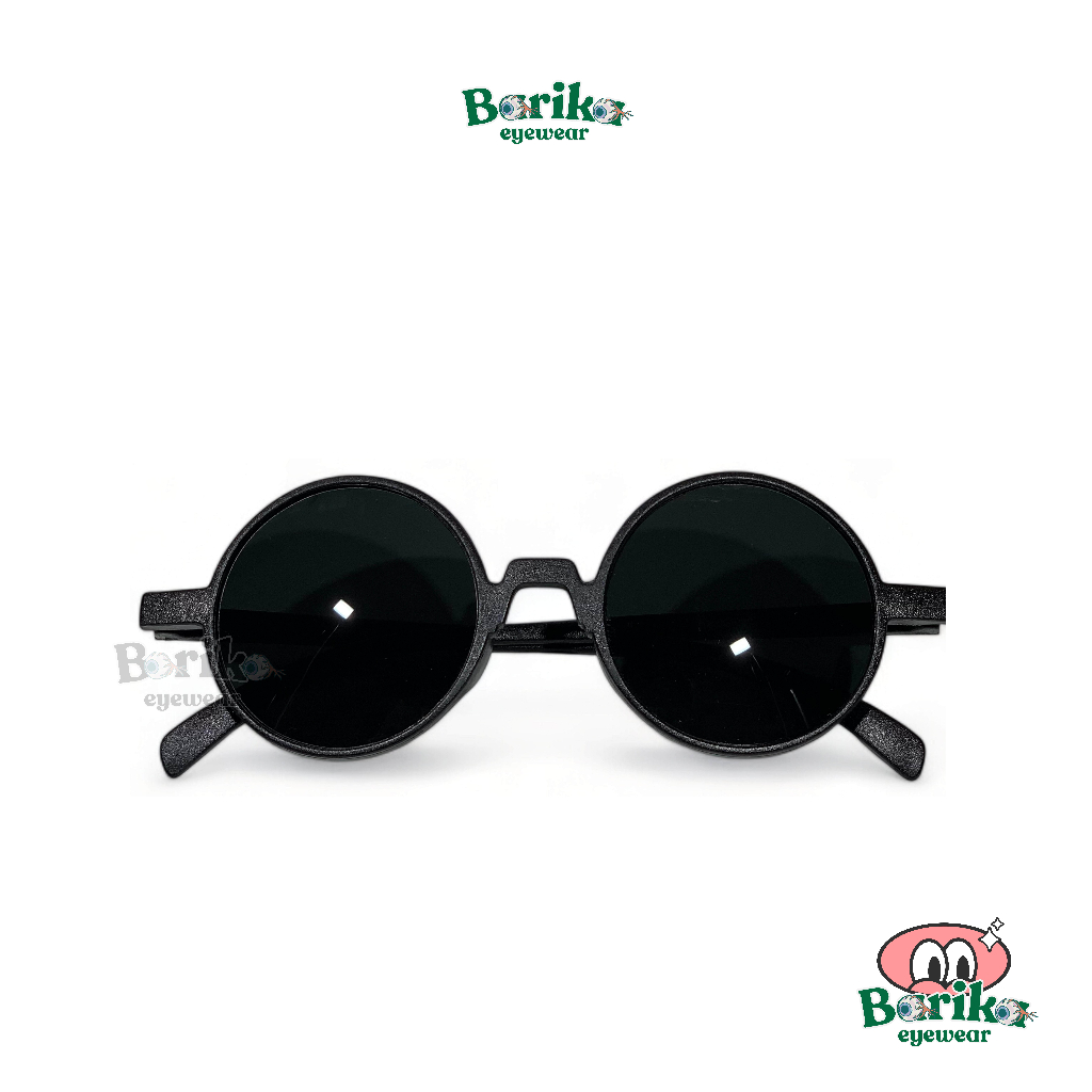 𝑩𝒂𝒓𝒊𝒌𝒂 - Kacamata Bulat Hitam Coklat Boboho Kacamata Pria Wanita Gaya Fashion Classic Vintage UV 400