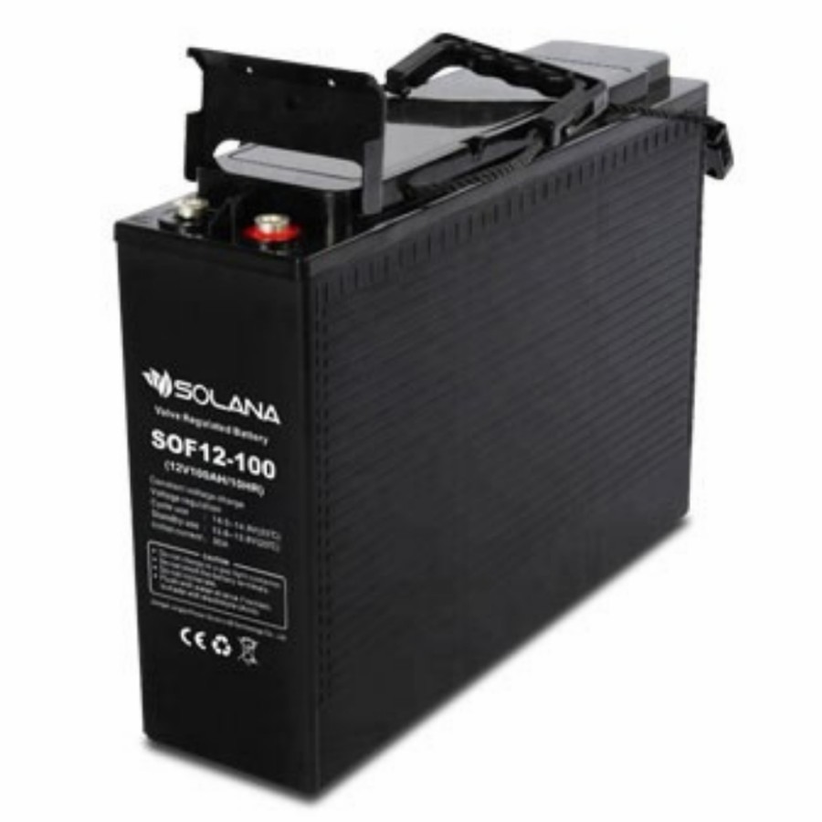 SOLANA BATTERY UPS/SOLAR PANEL/PANEL SURYA/ BATERAI VRLA DEEP CYCLE AKI KERING 12V 100AH FRONT TERMI