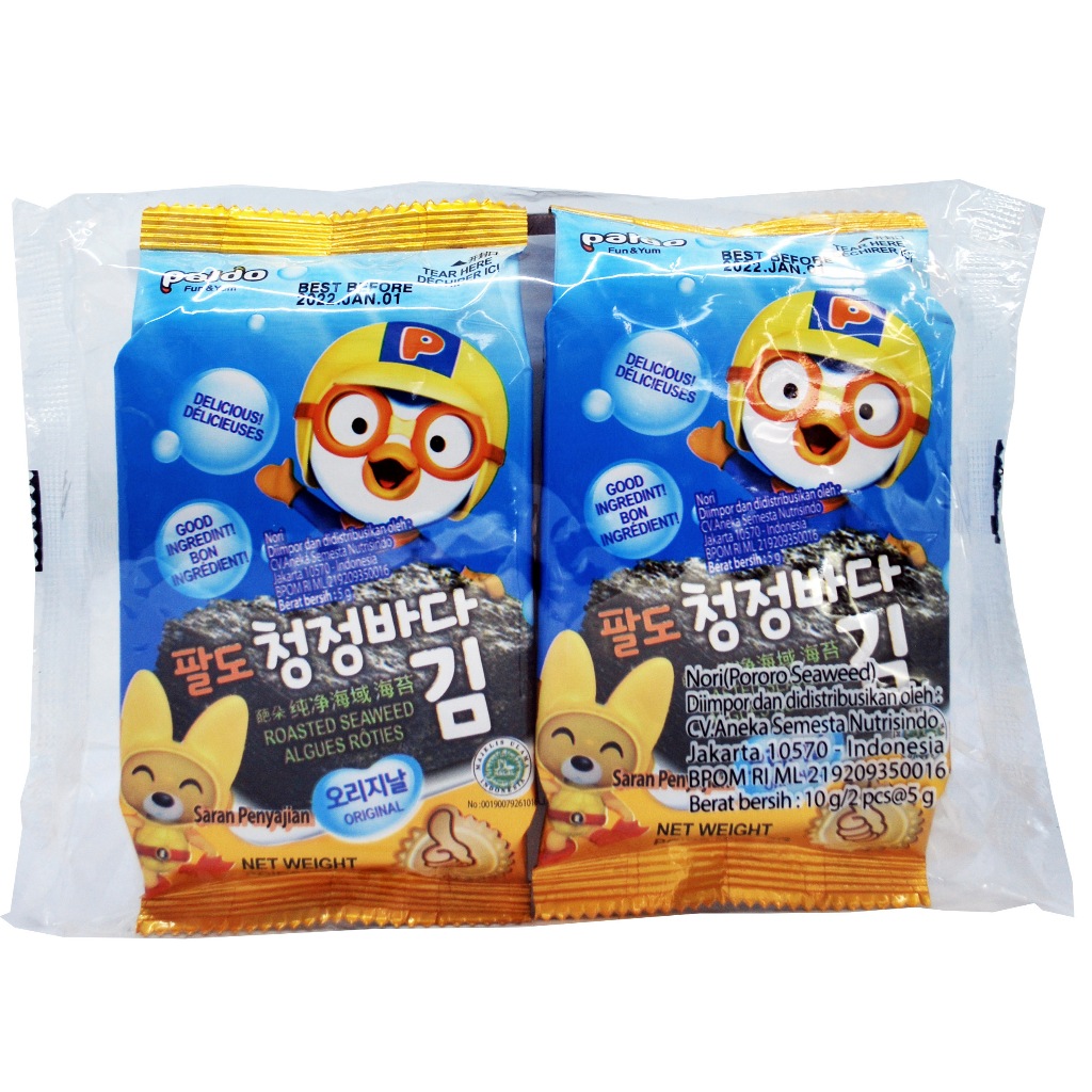 

Paldo Pororo Roasted Nori Seaweed 2 x 5gr – Rumput Laut