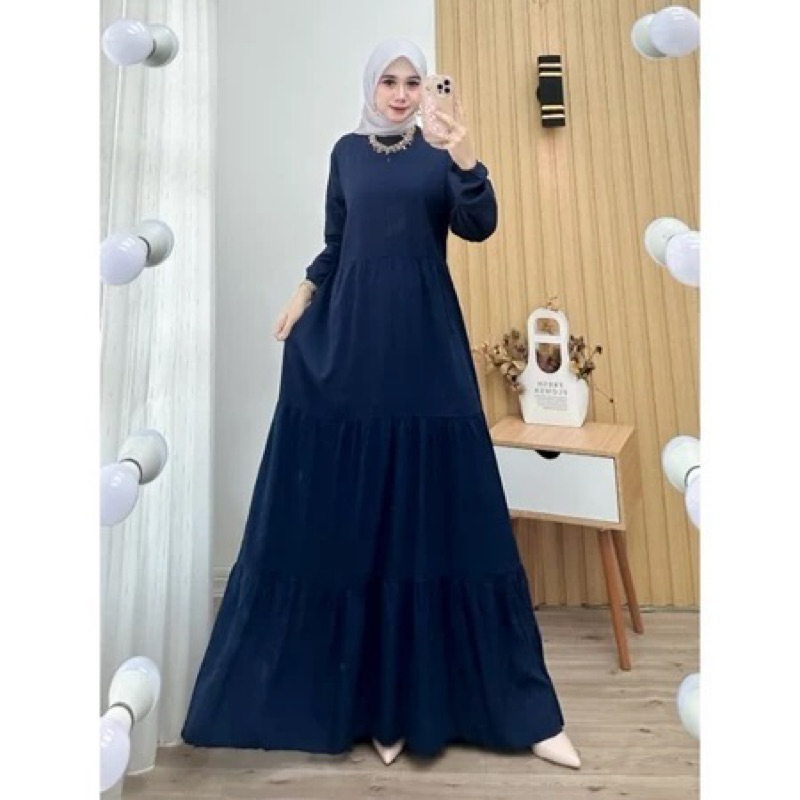 Gamis Polos Jumbo Hanum LD 120 dan LD 110 - Gamis Terbaru - Gamis Rayon Premium