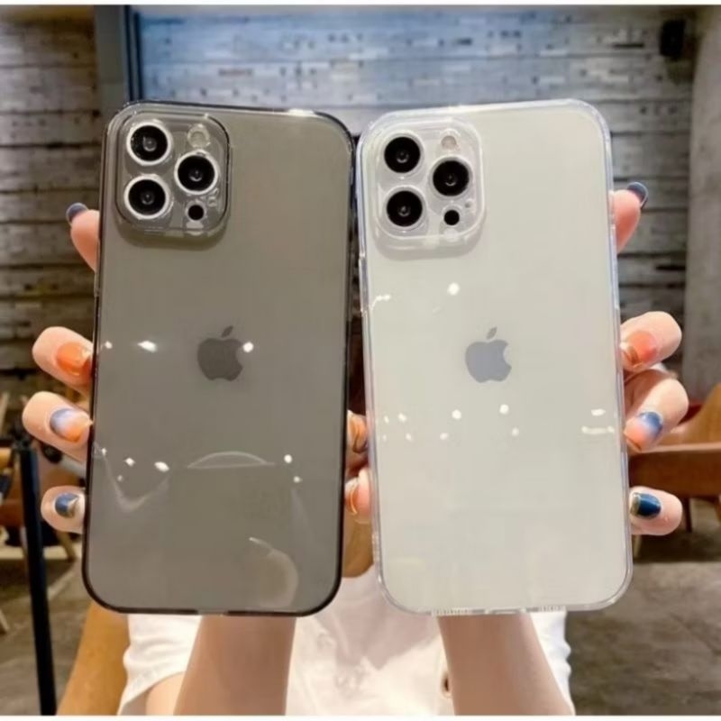 Space Transparan iPhone Xs Max Silikon+Protec Camera case bening mewah