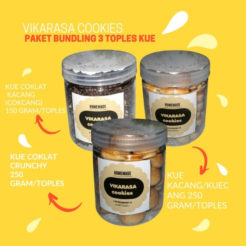 

PAKET BUNDLING MIX 3 TOPLES KUE VIKARASA COOKIES Snack