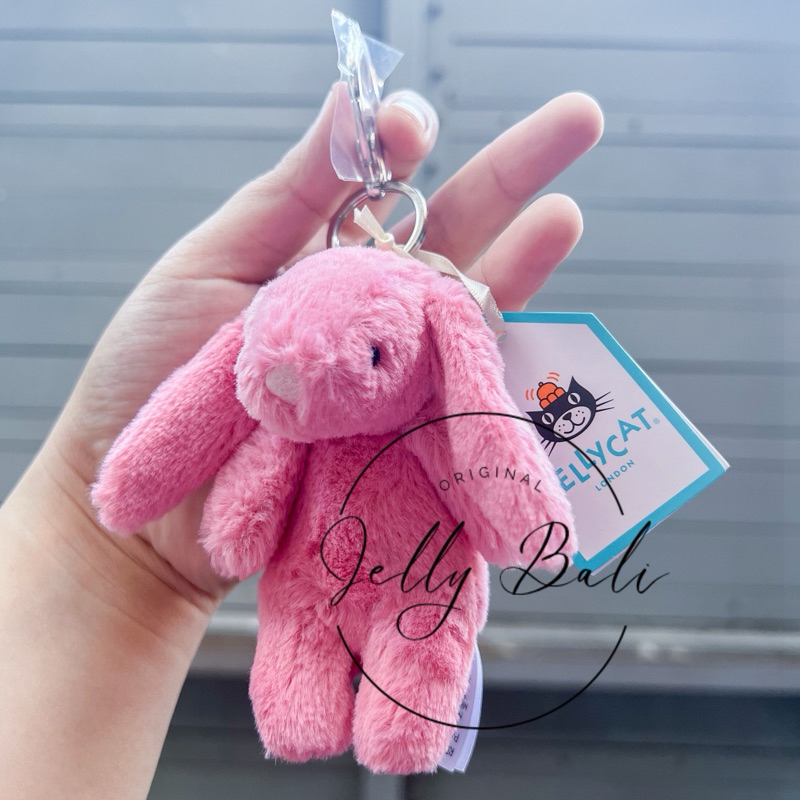 Jellycat Bag Charm Pink Bashful Bunny Keyring Keychain New with tag NWT Gantungan Kunci Tas Hiasan H