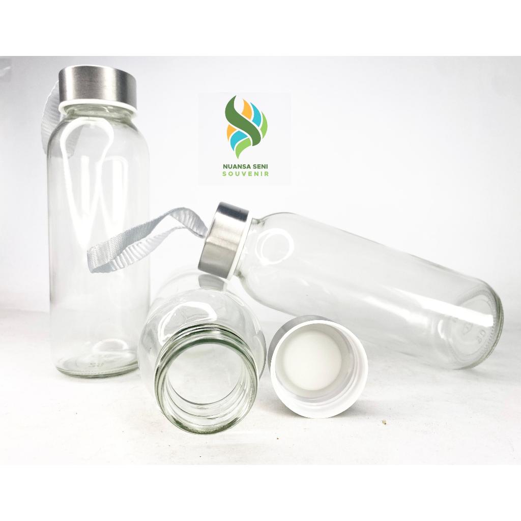 Souvenir Botol Madu Termos Kaca Mini Tumbler Minum Botol Bening 300ml Botol Infused Water Polos