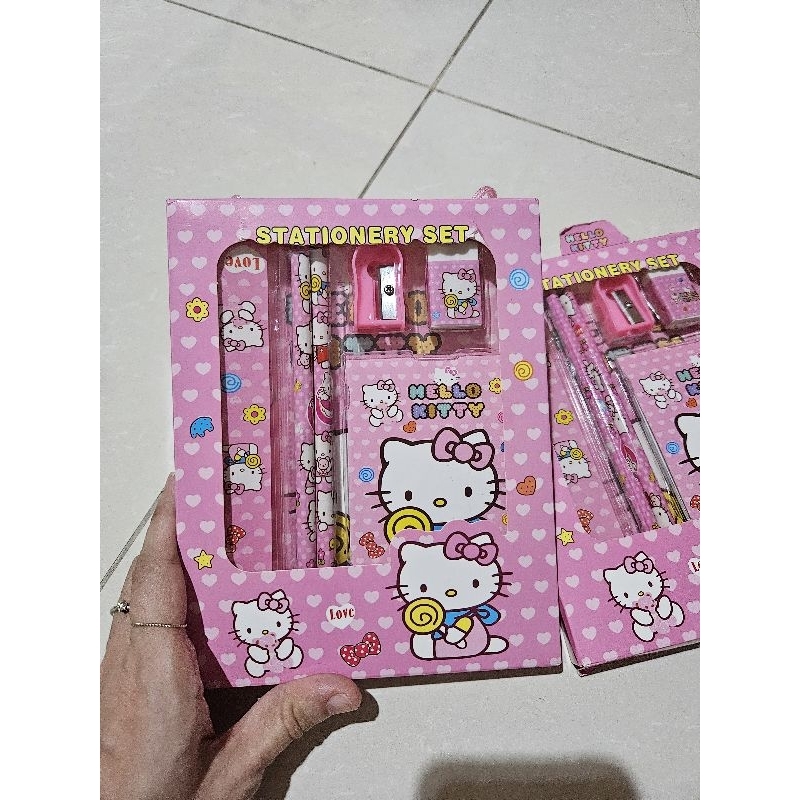 

ALAT TULIS ANAK SET HELLO KITTY STATIONARY SET 6IN1