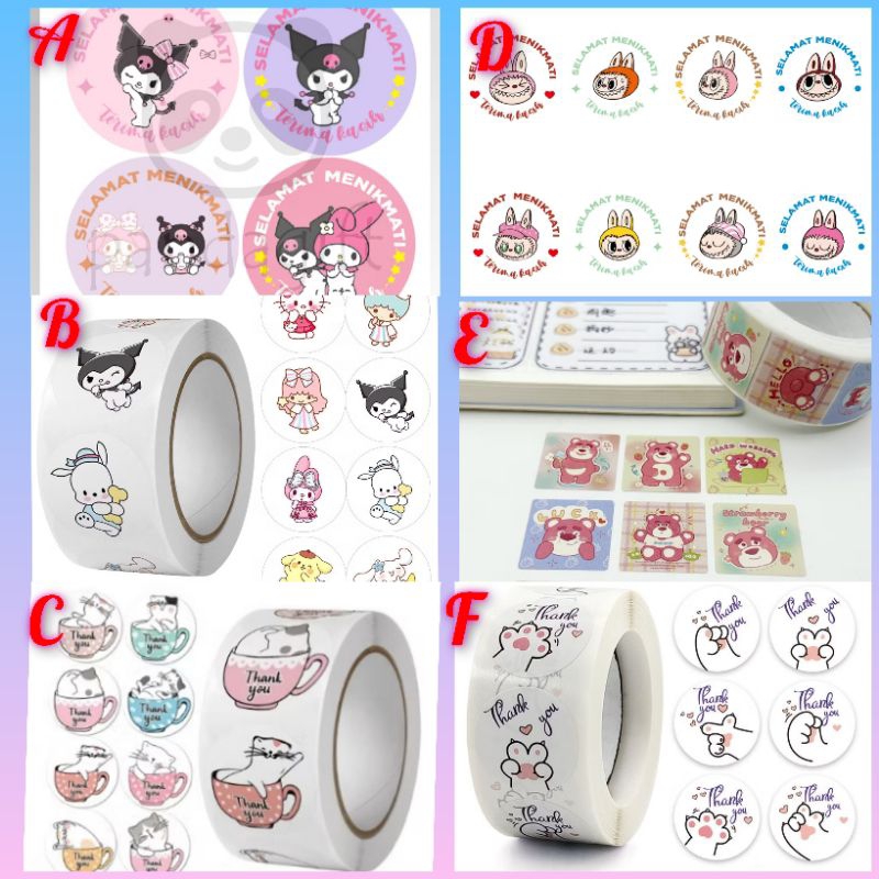

Ready Sticker Thankyou isi 500pcs/ label roll sticker thankyou