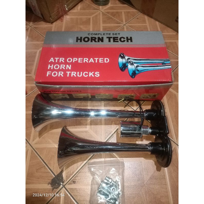 klakson 2 terompet stenlis/ krom klakson angin 2 corong12-24volt