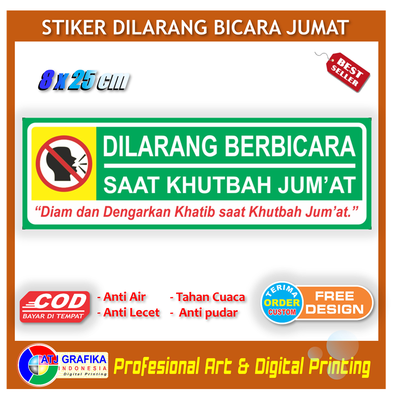 

Stiker dilarang bicara saat khutbah jumat ketenangan ibadah sticker masjid musholla ibadah islam
