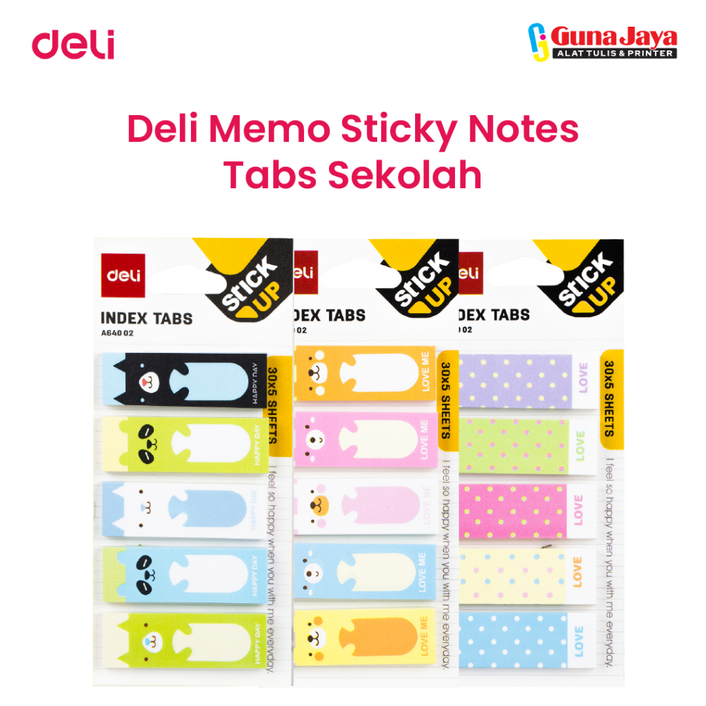 

DELI EA-64002 INDEX TABS - Deli Memo Sticky Notes - Tabs Sekolah