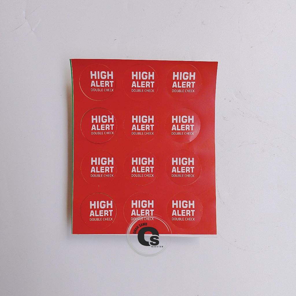 

Stiker High Alert Cutting - Double Check - Stiker Chromo