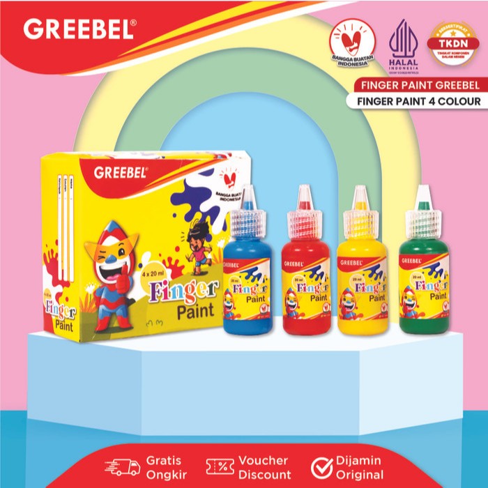 

GREEBEL FINGER PAINT 20ML ISI 4 WARNA