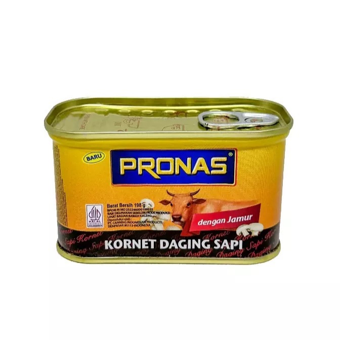 

PRONAS Kornet Daging Sapi dengan Jamur 198gr - Corned Beef with Mushroom 198 gr