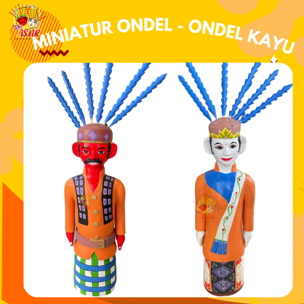Miniatur aondel - ondel kayu 1 meter | Patung Ondel - ondel