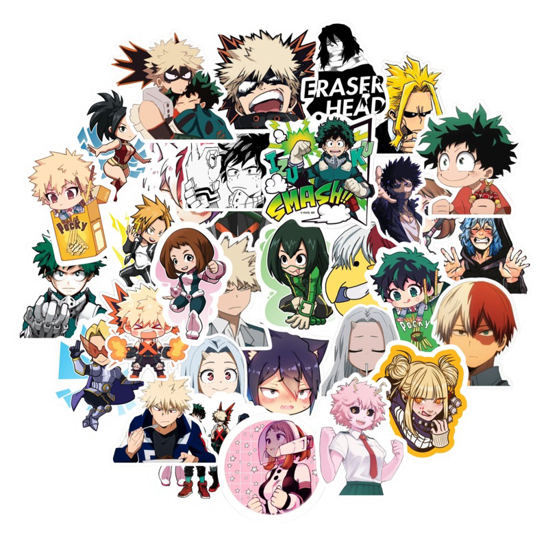 

Boku No Hero Academia Sticker Packs 30+ Pcs Anti Air Bahan Vinyl | Stiker Handphone / Ipad | Stiker Helm | Stiker Buku | Stiker Laptop