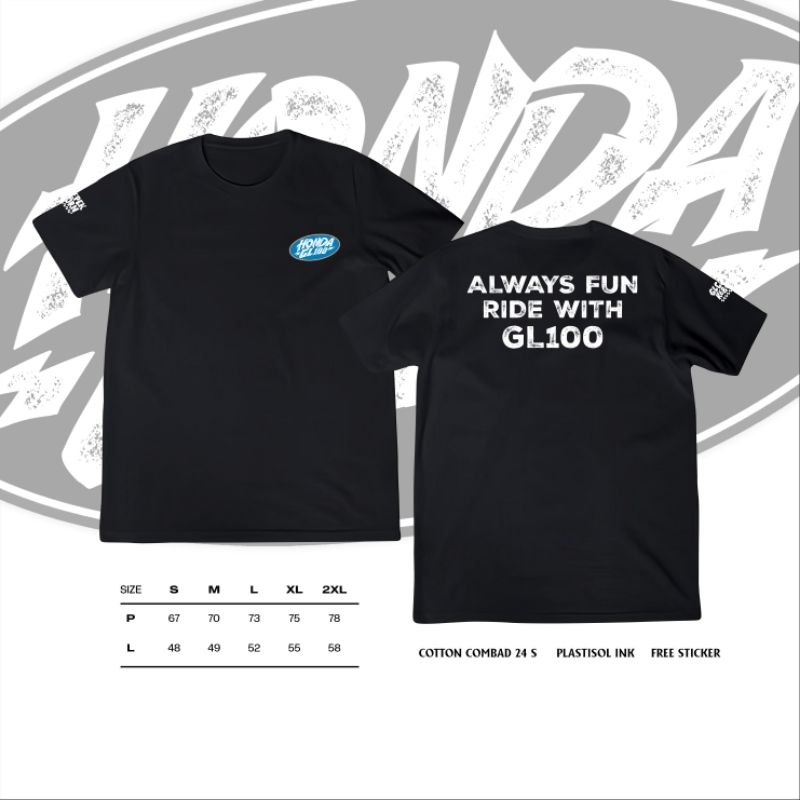 P.O ALWAYS FUN RIDE WITH GL100 KAOS ORIGINAL TERBARU GLCEPEKREBORN FREE-STIKER