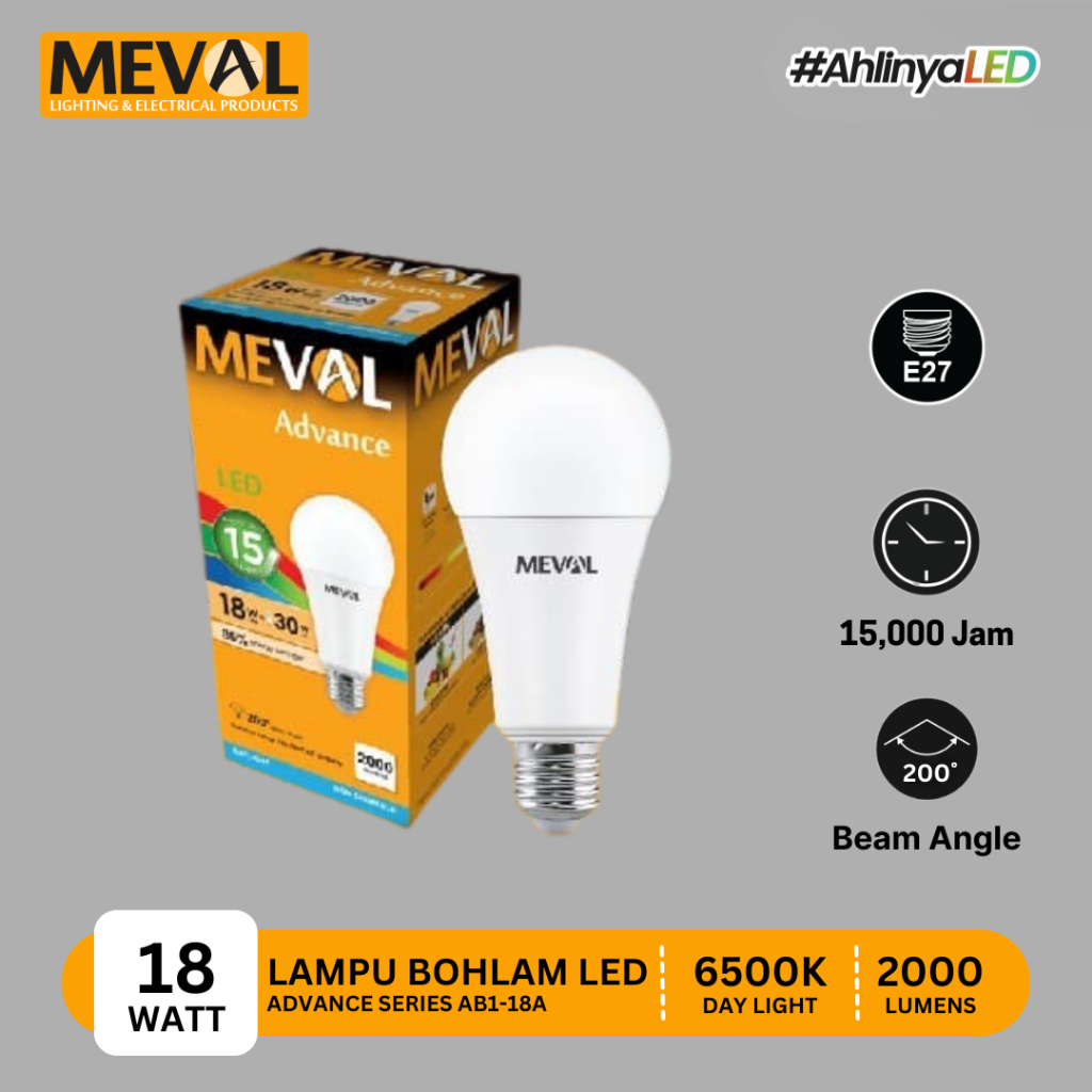 MEVAL Lampu Bohlam LED Bulb Advance 18 Watt AB1-18A
