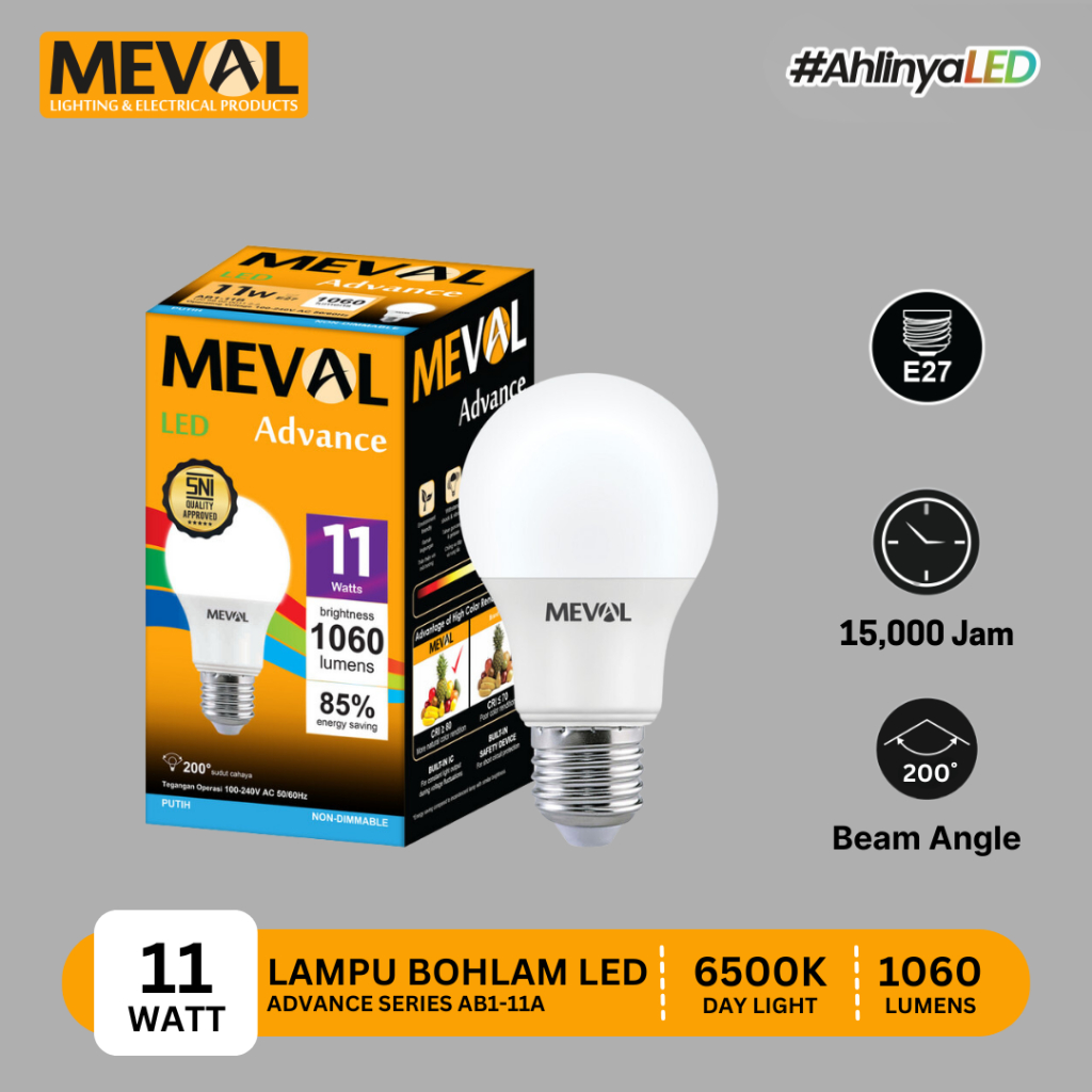 MEVAL Lampu Bohlam LED Bulb Advance 11 Watt