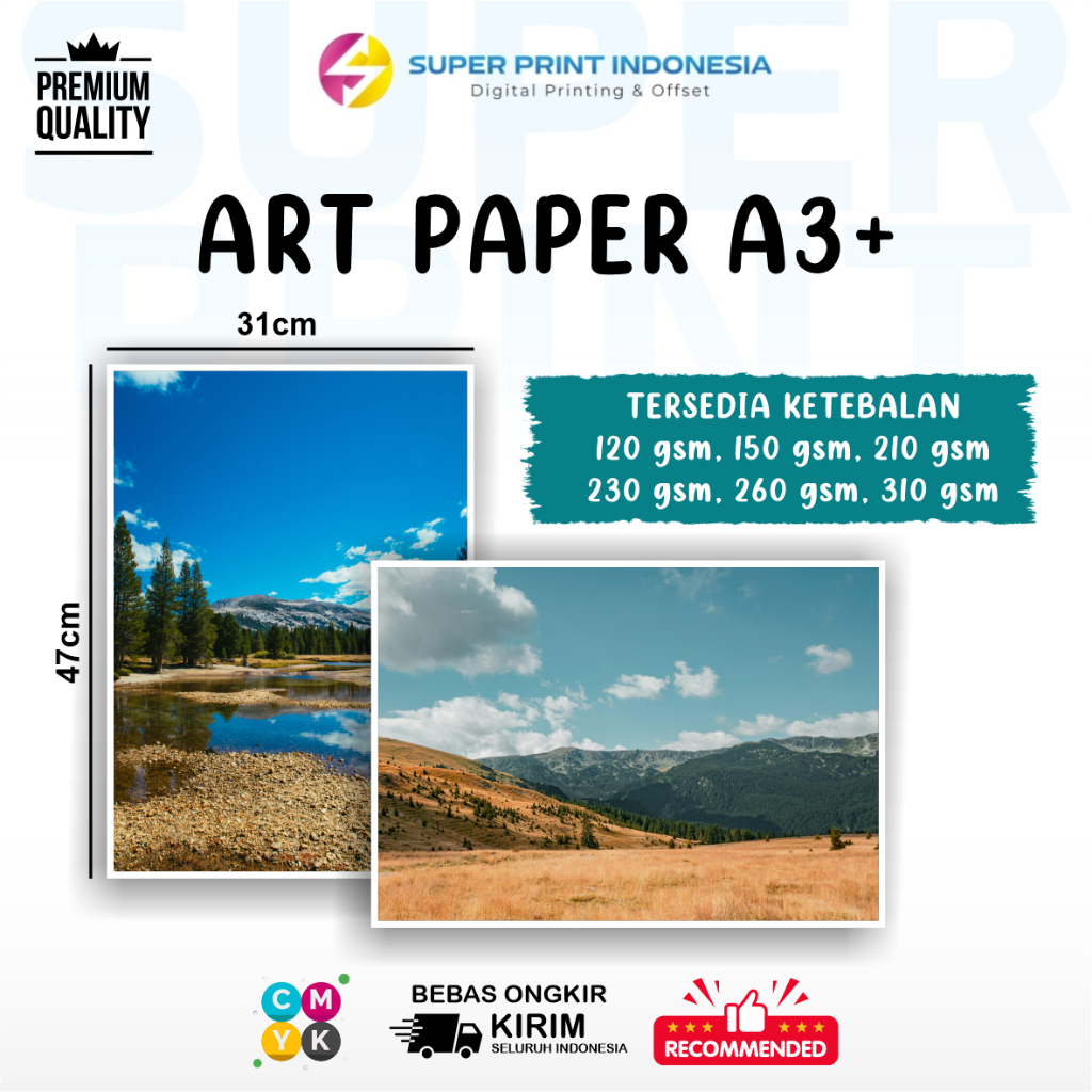 

Cetak Artpaper Ukuran A3+ Gramasi 120g, 150g, 210g, 230g, 260g dan 310g