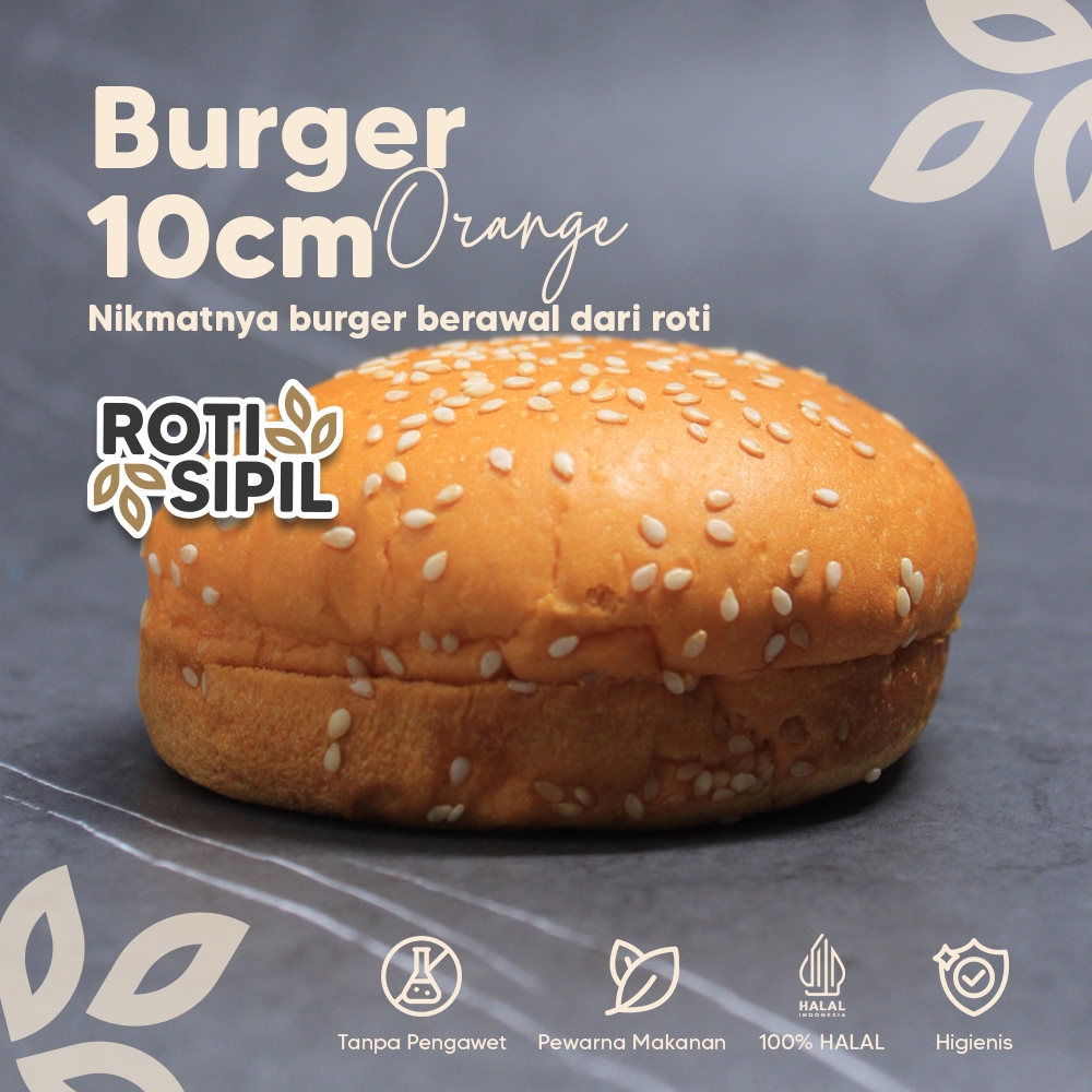 

Roti Burger Jingga 10cm | Base Burger 10cm Orange