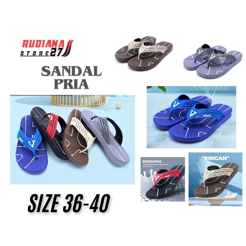 RudianaStore27 Sandal pria Irsoe 225 Sandal Jepit Trendy Sandal Karet Pria Dewasa