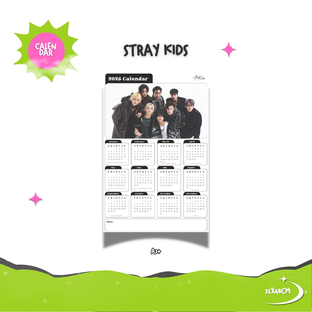 

2025 KALENDER STRAY KIDS KPOP + LAMINASI 2SISI GLOSSY IDOL KOREA BIAS MURAH UNOFFICIAL STAYS BANGCHAN LEEKNOW CHANGBIN HYUNJIN HAN FELIX SEUNGMIN IN READY STOCK !