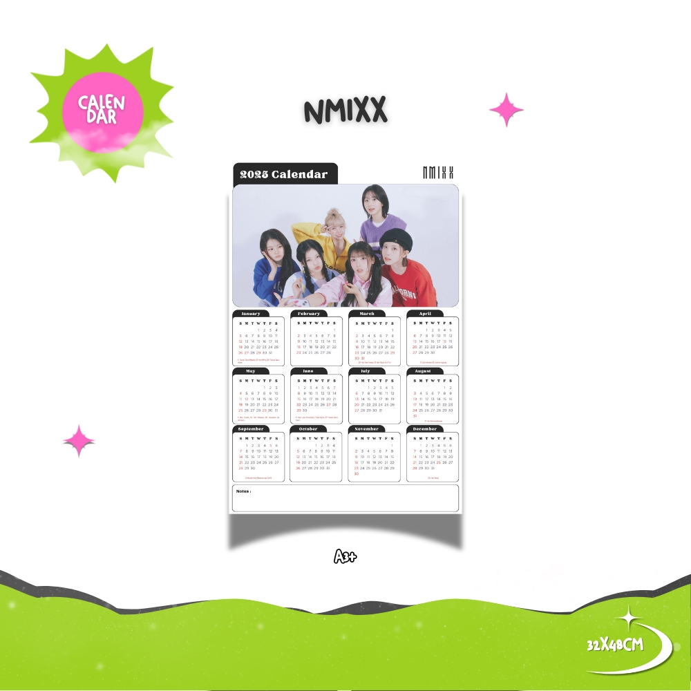 

2025 KALENDER NMIXX KPOP + LAMINASI 2SISI GLOSSY IDOL KOREA BIAS MURAH UNOFFICIAL NSWER HAEWON LILY SULLYOON JINNI BAE JIWOO KYUJIN READY STOCK !