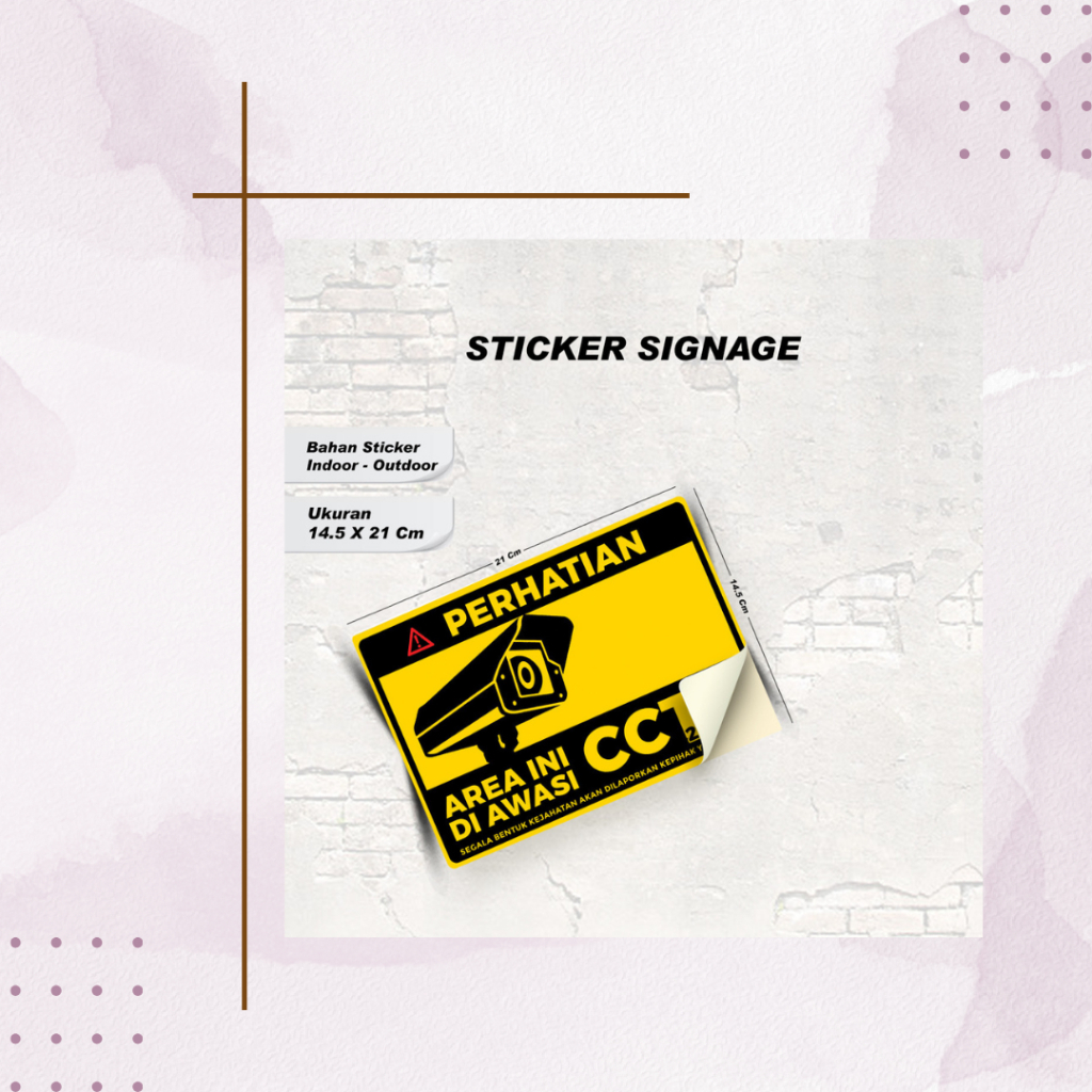 

GBM - STIKER DIAWASI CCTV/ MURAH BAHAN VINLY / STIKER CCTV UKURAN 14.5 X 21 / STIKER SIGNAGE DIAWASI CCTV / INDOOR