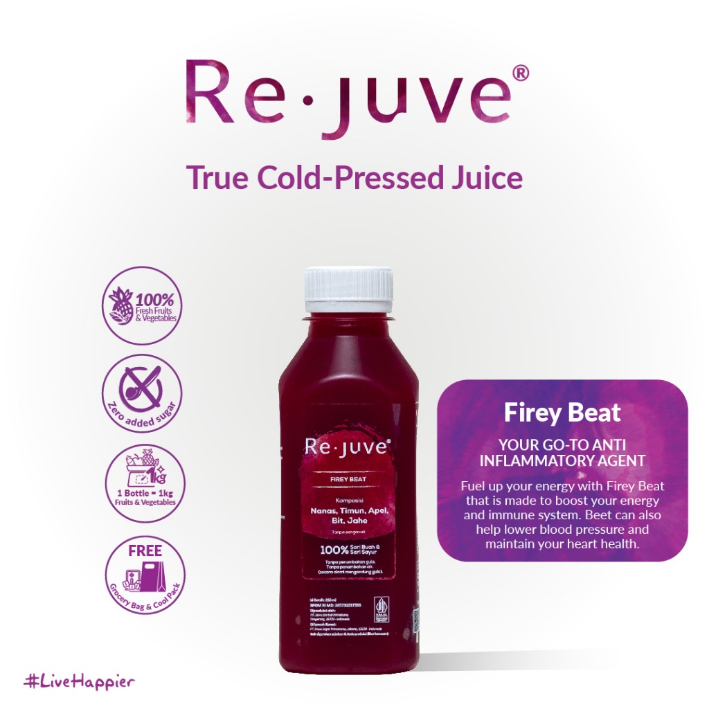 

Re.juve Jkt - Firey Beat 250 ml (Cold-Pressed juice/ jus)