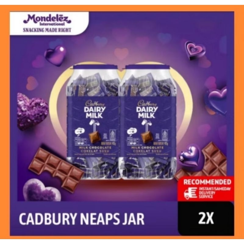 

[PAKET ISI 2] Cadbury Dairy Milk Toples (405gr X 2 Toples)