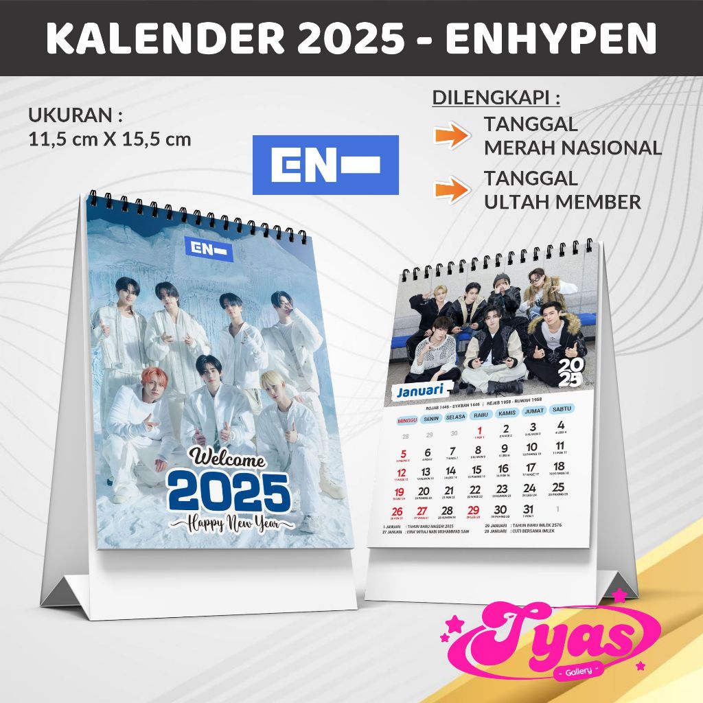

KALENDER MEJA 2025 - KPOP ENHYPEN