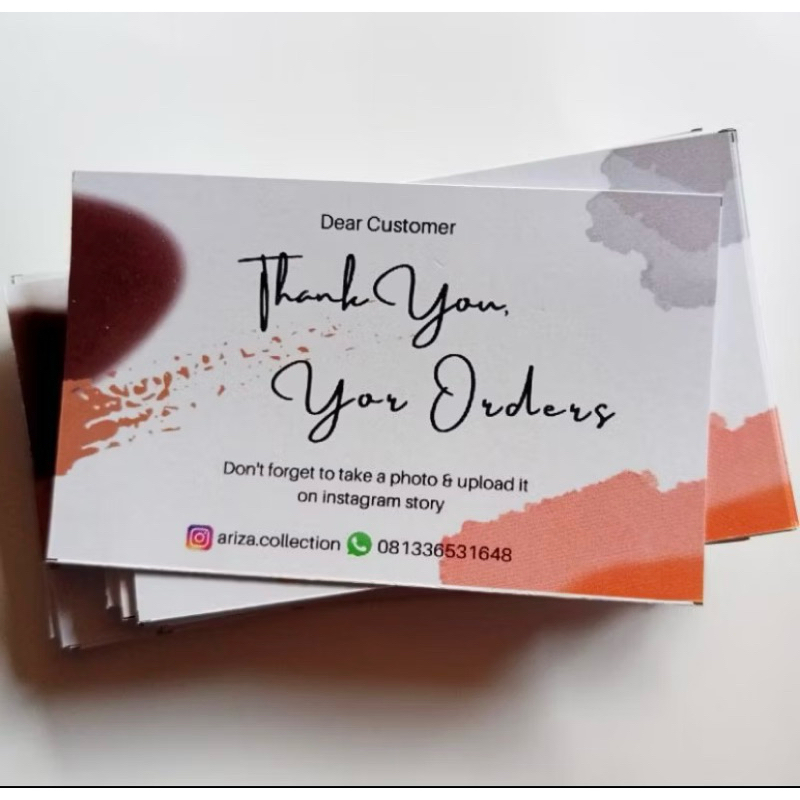 

( 200pcs ) Hangtag Art Carton 260gsm Cetak 1 Sisi Ukuran 4,5 x 8cm Kartu Nama