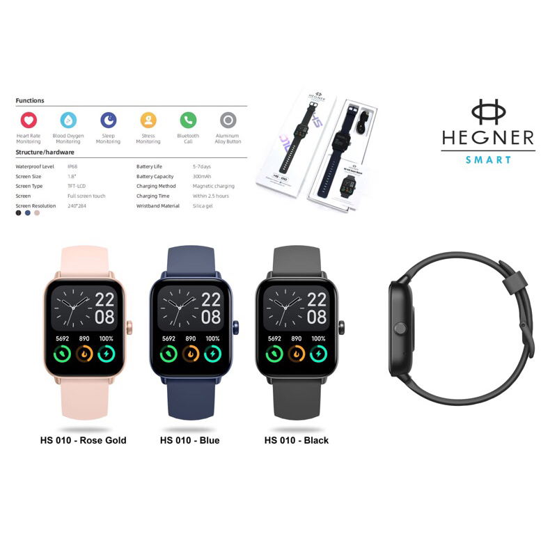 HEGNER HS-010 JAM TANGAN UNISEX HEGNER SMARTWATCH HS-010 / HS 010 smart watch [ORIGINAL]