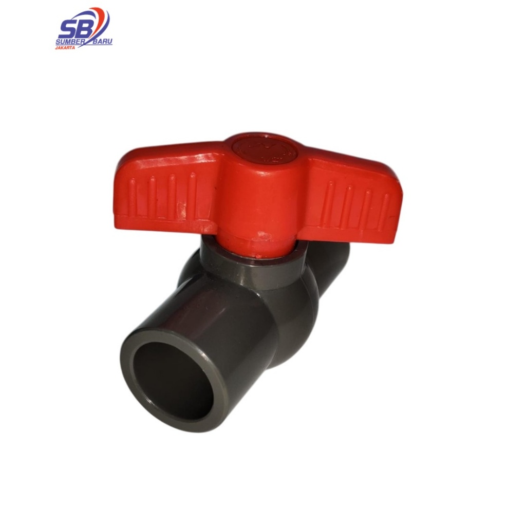 Stop Kran Pvc polos Ball valve 20mm 1/2 inch (bukan ukuran umum) untuk Pipa PPR Rucika Kelen Green P