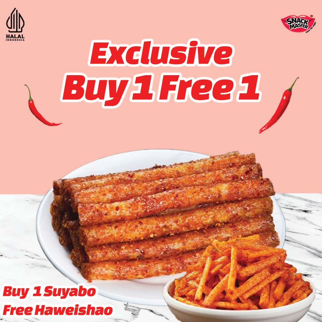 

[ SNACK MASTER ] Niuweiba, Suyabo, haiweishao I BUY 1 FREE 1 I CEMILAN SPICY MALA I ISI 72 GRAM I SNACK