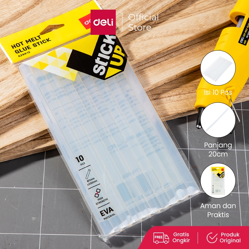 

Deli Glue Gun Refill Isi ulang Lem Tembak isi 10 pcs 15 cm / 20 cm daya rekat kuat EA29812 EA29912