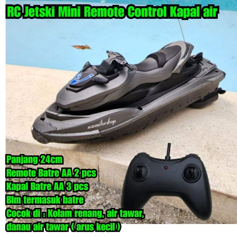 RC jet ski mainan remote control kapal air remote perahu boat jetski remote mainan di air